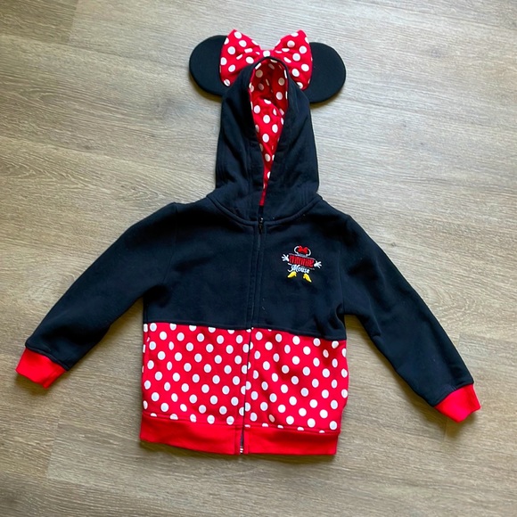 Disney Parks Minnie Mouse zip up sweatshirt size 6
